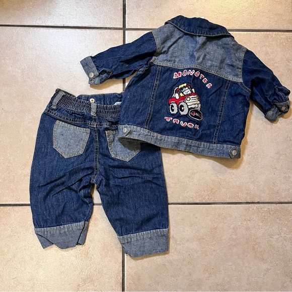 Vintage‎ 00’s kids denim set 3-6m monster truck - Picture 4 of 6